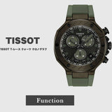 Tissot T Race Chronograph Black Dial Green Rubber Strap Watch for Men - T141.417.37.061.02