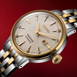 Seiko Presage Cocktail Time Automatic Diamonds White Dial Two Tone Steel Strap Watch for Women - SRE010J1 Authentic Buy Shop Now