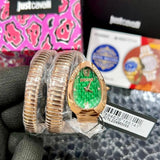 Just Cavalli Glam Evo 9 Green Dial Rose Gold Steel Strap Watch for Women - JC1L224M0055 Authentic Buy Shop Now