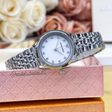 Emporio Armani Alpha Mother of Pearl Dial Silver Steel Strap Watch for Women - AR1803 Authentic Buy Shop Now
