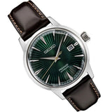 Seiko Presage Cocktail Time Automatic Green Dial Brown Leather Strap Watch for Men - SRPD37J1 Authentic Buy Shop Now