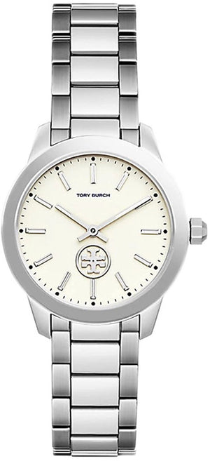 Tory Burch Collins White Dial Silver Steel Strap Watch for Women - TBW1301 Authentic Buy Shop Now
