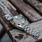 Seiko 5 Sports SNXS Series Automatic Beige Dial Silver Steel Strap Watch for Men - SRPK91K1 Authentic Buy Shop Now