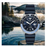 Emporio Armani World Explorer GMT Blue Dial Blue Rubber Strap Watch for Men - AR11592 Authentic Buy Shop Now