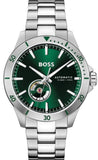Hugo Boss Troper Automatic Chronograph Green Dial Silver Steel Strap Watch for Men - 1514200