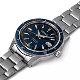 Seiko Presage Style60's Automatic Blue Dial Silver Steel Strap Watch for Men - SRPG05J1