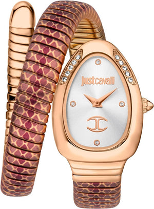 Just Cavalli Glam Evo 5 Silver Dial Two Tone Steel Strap Watch for Women - JC1L251M0065 Authentic Buy Shop Now