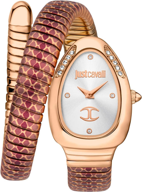 Just Cavalli Glam Evo 5 Silver Dial Two Tone Steel Strap Watch for Women - JC1L251M0065 Authentic Buy Shop Now