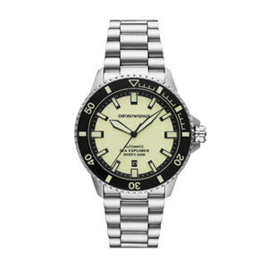 Emporio Armani Sea Explorer Yellow Dial Silver Steel Strap Watch for Men - AR60083 Authentic Buy Shop Now
