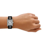 Emporio Armani Classic Crystals Silver Dial Black Leather Strap Watch for Women - AR11660 Authentic Buy Shop Now