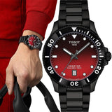 Tissot Seastar 1000 Red Dial Black Steel Strap Watch for Men - T120.410.33.421.00 Authentic Buy Shop Now