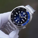 Seiko Prospex Deep Blue Batman Turtle Diver's Automatic Blue Dial Silver Steel Strap Watch for Men - SRPC25J1 Authentic Buy Shop Now
