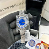 Emporio Armani Gianni T-Bar Blue Dial Silver Steel Strap Watch for Women - AR11627 Authentic Buy Shop Now