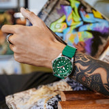 Citizen Mechanical Automatic Green Dial Green Rubber Strap Watch for Men - NJ0129-10X Authentic Buy Shop Now
