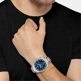 Hugo Boss Grand Prix Chronograph Blue Dial Silver Steel Strap Watch for Men - 1514226 Authentic Buy Shop Now