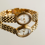 Tory Burch Oval White Dial Gold Steel Strap Watch for Women - TBW6032 Authentic Buy Shop Now