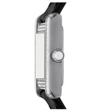 Emporio Armani Classic Crystals Silver Dial Black Leather Strap Watch for Women - AR11660 Authentic Buy Shop Now