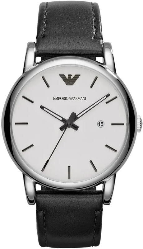Emporio Armani Luigi White Dial Black Leather Strap Watch for Men - AR1694 Authentic Buy Shop Now