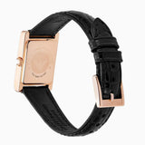 Emporio Armani Genni Silver Dial Black Leather Strap Watch for Women - AR11624 Authentic Buy Shop Now