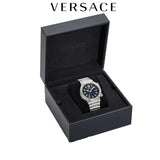 Versace Greca Logo Diver Quartz Black Dial Two Tone Steel Strap Watch for Men - VE8G00424 Authentic Buy Shop Now