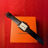 Tory Burch Robinson White Dial Black Leather Strap Watch for Women - TBW1504 Authentic Buy Shop Now