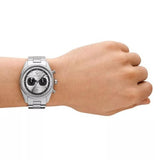 Emporio Armani Racer Chronograph Silver Dial Silver Steel Strap Watch for Men - AR11636 Authentic Buy Shop Now