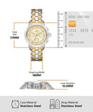 Tory Burch The Tory Chronograph White Dial Two Tone Steel Strap Watch for Women - TBW1052 Authentic Buy Shop Now