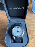 Emporio Armani Luigi White Dial Black Leather Strap Watch for Men - AR1694 Authentic Buy Shop Now