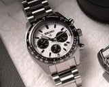 Seiko Prospex Speedtimer Solar Chronograph White Dial Silver Steel Strap Watch for Men - SSC813 Authentic Buy Shop Now