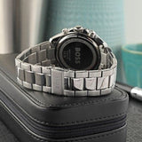 Hugo Boss Skytraveller Chronograph Grey Dial Silver Steel Strap Watch for Men - 1514151 Authentic Buy Shop Now