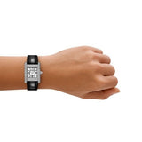 Emporio Armani Classic Crystals Silver Dial Black Leather Strap Watch for Women - AR11660 Authentic Buy Shop Now