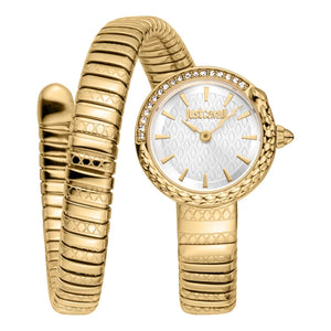 Just Cavalli Enchanting White Dial Gold Steel Strap Watch for Women - JC1L301M0025 Authentic Buy Shop Now