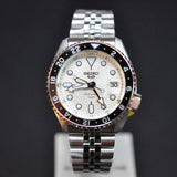 Seiko 5 GMT Sport Asia Exclusive Limited Edition Off White Dial Silver Steel Strap Watch for Men - SSK046K1 Authentic Buy Shop Now