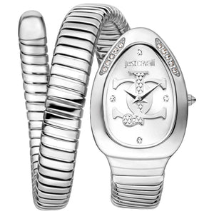 Just Cavalli Serpente Silver Dial Silver Steel Strap Watch for Women - JC1L227M0015 Authentic Buy Shop Now