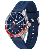 Lacoste Tiebreaker Chronograph Blue Dial Blue Silicon Strap Watch for Men - 2011154 Authentic Buy Shop Now