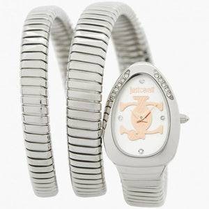 Just Cavalli Glam Evo 5 Silver Dial Silver Steel Strap Watch for Women - JC1L228M0015 Authentic Buy Shop Now