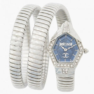 Just Cavalli Mesmerizing Blue Dial Silver Steel Strap Watch for Women - JC1L304M0015 Authentic Buy Shop Now