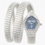 Just Cavalli Mesmerizing Blue Dial Silver Steel Strap Watch for Women - JC1L304M0015