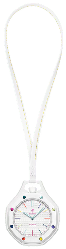 Swatch x AP Royal Pop White Dial Lanyard Watch for Men - Huit Blanc