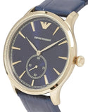 Emporio Armani Alpha Medium Blue Dial Blue Leather Strap Watch for Men - AR1848 Authentic Buy Shop Now