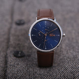 Lacoste Moon Multifunction Blue Dial Brown Leather Strap Watch for Men - 2010976 Authentic Buy Shop Now