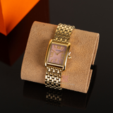 Tory Burch Eleanor Mother of Pearl Pink Dial Gold Steel Strap Watch for Women - TBW1077 Authentic Buy Shop Now