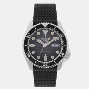 Seiko 5 Sports SKX Automatic Black Dial Black Silicone Strap Watch for Men - SRPD73K2 Authentic Buy Shop Now