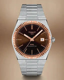 Tissot PRX Powermatic 80 18K Gold Brown Dial Silver Steel Strap Watch for Men - T931.407.41.291.00 Authentic Buy Shop Now