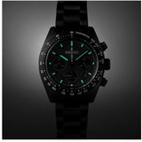 Seiko Prospex Speedtimer The Black Series Limited Edition Black Dial Black Steel Strap Watch for Men - SSC917 Authentic Buy Shop Now