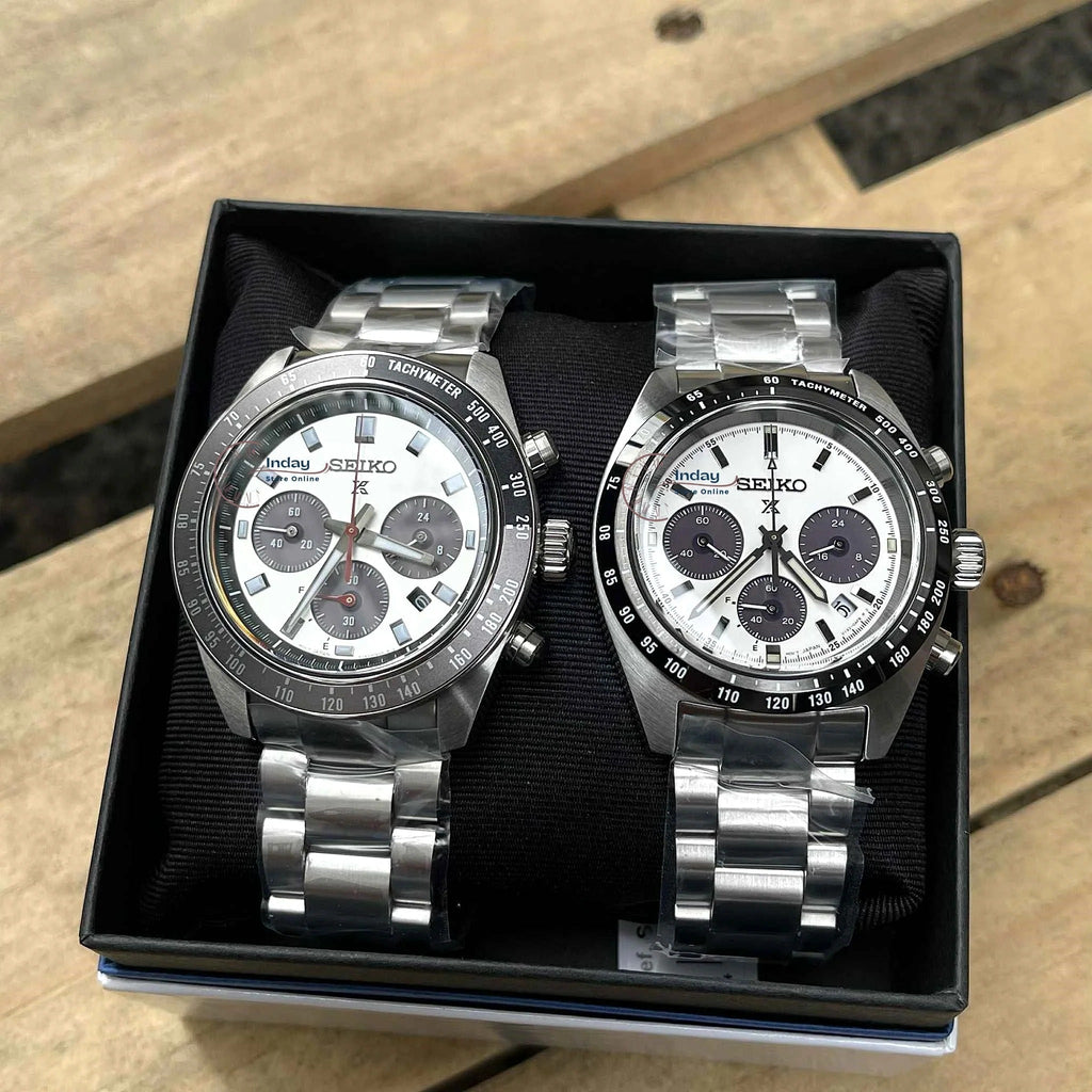 Seiko Prospex Speedtimer Solar Chronograph White Dial Silver Steel Strap Watch for Men - SSC813 Authentic Buy Shop Now