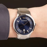 Emporio Armani Renato Blue Dial Silver Steel Strap Watch for Men - AR11180 Authentic Buy Shop Now