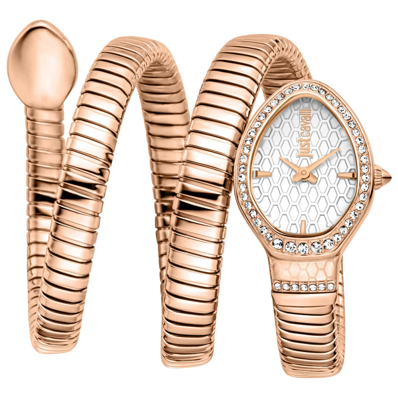 Just Cavalli Carezza Silver Dial Rose Gold Steel Strap Watch for Women - JC1L372M0045 Authentic Buy Shop Now