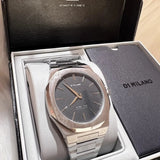 D1 Milano Ultra Thin Black Dial Silver Steel Strap Watch for Men - D1-UTBJ14 Authentic Buy Shop Now