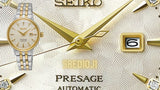 Seiko Presage Cocktail Time Automatic Diamonds White Dial Two Tone Steel Strap Watch for Women - SRE010J1 Authentic Buy Shop Now